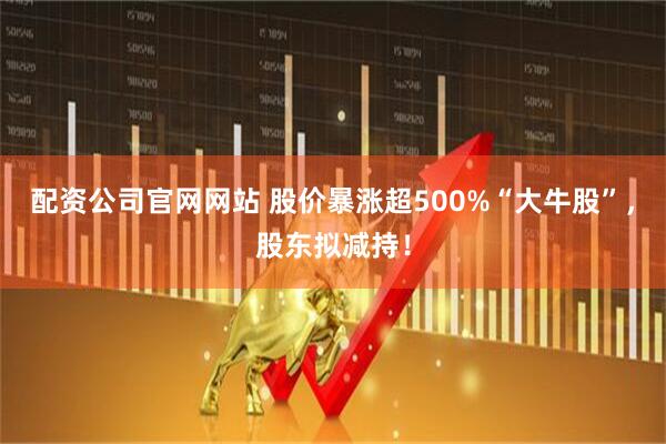 配资公司官网网站 股价暴涨超500%“大牛股”，股东拟减持！